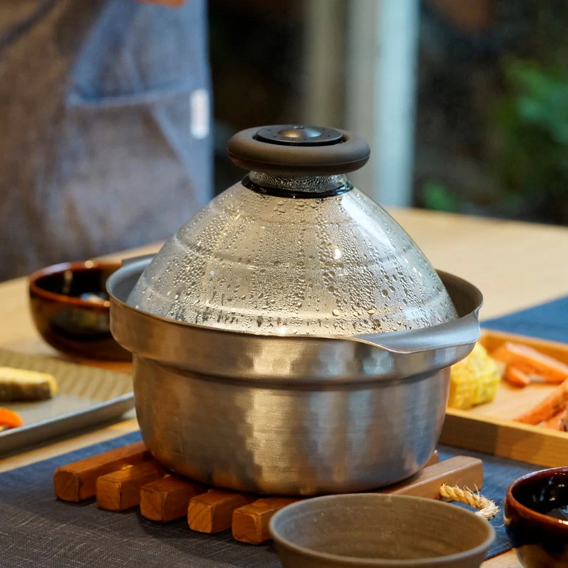 フタがガラスのIH対応ご飯釜（雪平）