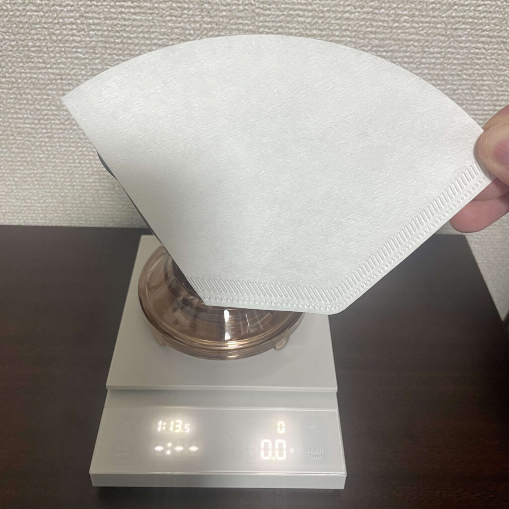 手順②ペーパーは台形