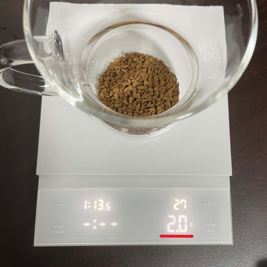 コーヒー粉2g