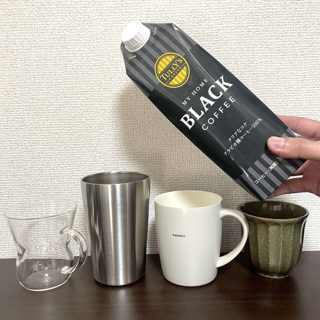 アイスコーヒーで検証している様子