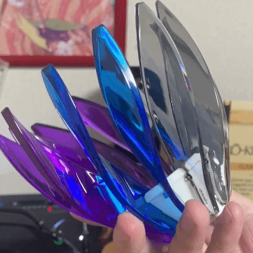 SUIRENのカラーリブカスタマイズ例：青、黒、紫