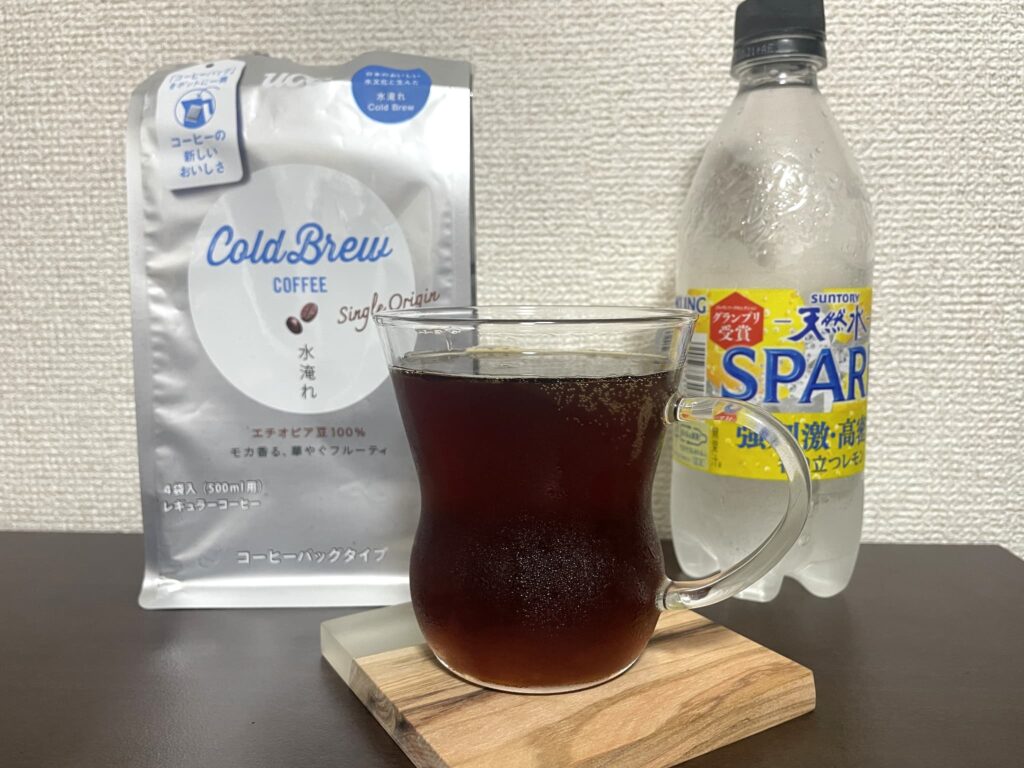 UCCの水出しコーヒーパックを炭酸で楽しむ