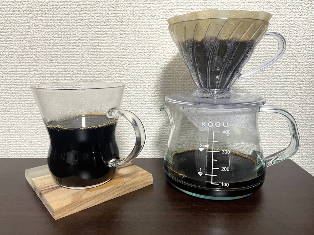割れないコーヒーサーバーで淹れた様子